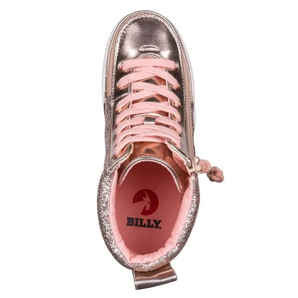 Billy Footwear Kid's Girls High Top Sneakers- Rose Gold