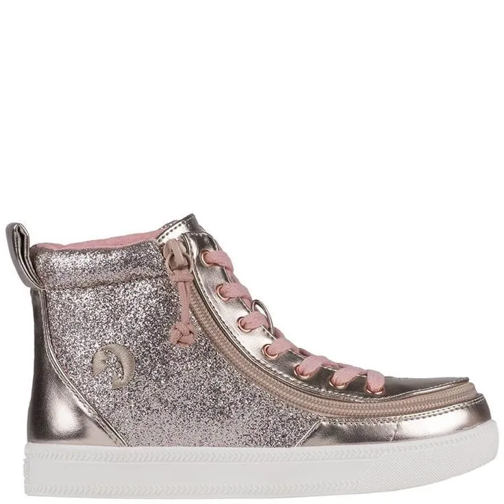 Billy Footwear Kid's Girls High Top Sneakers- Rose Gold