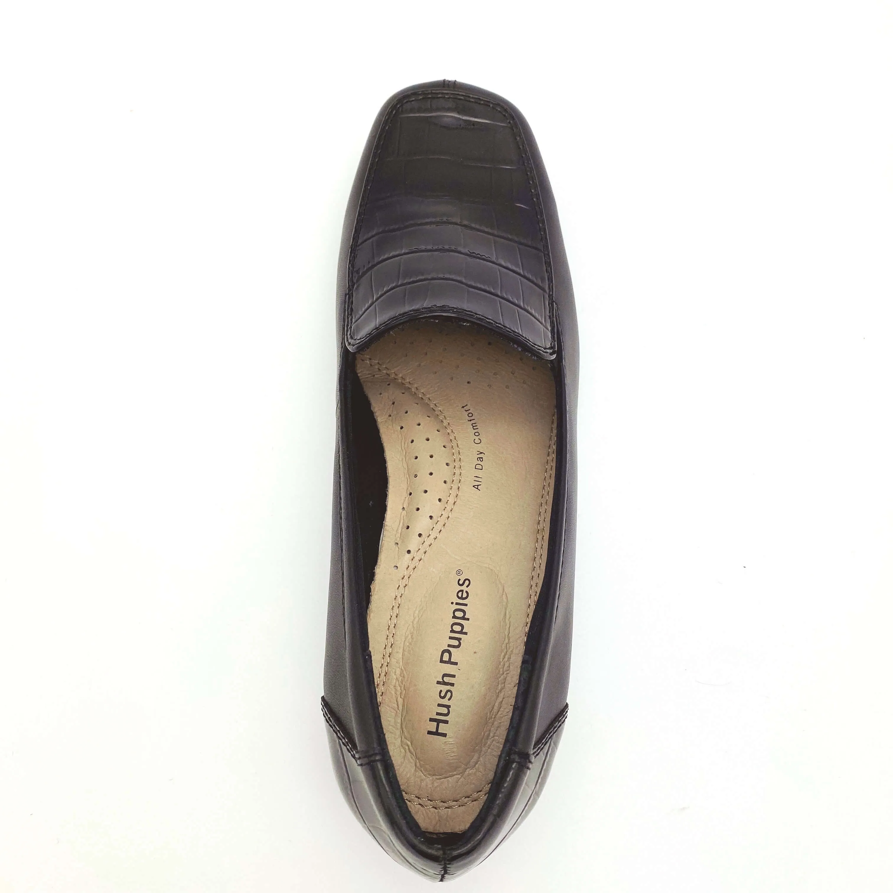 Hush Puppies 'Meadow' - Black/Black Croc