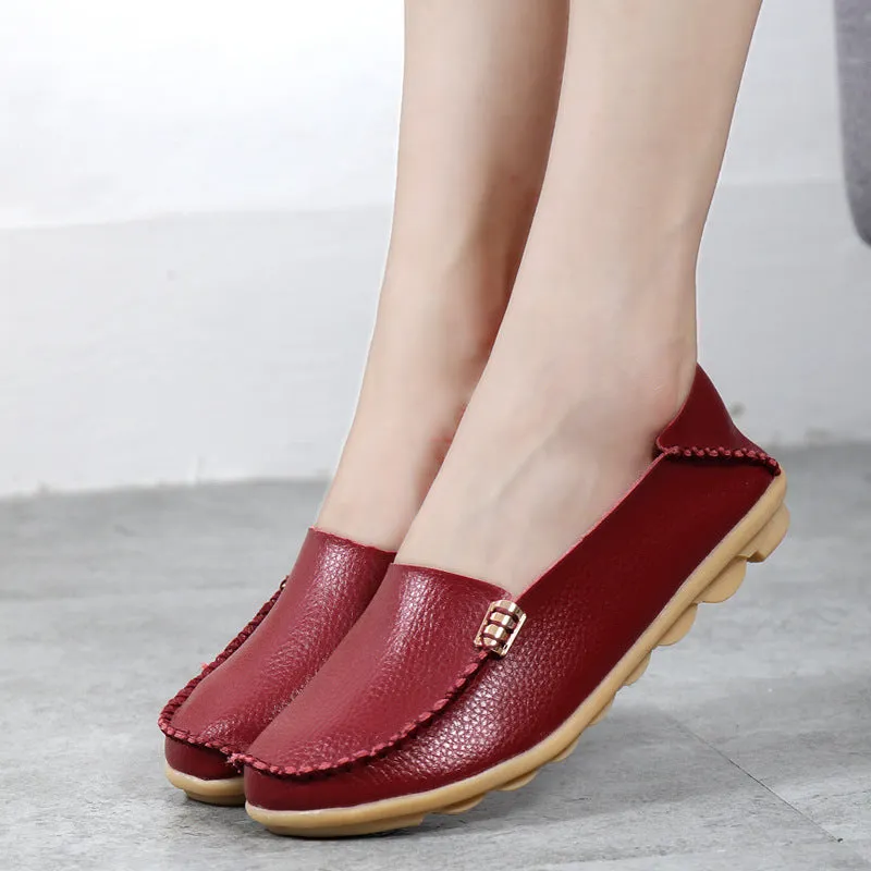 Senior Ladies Flat Shoes Comfortable Loafers