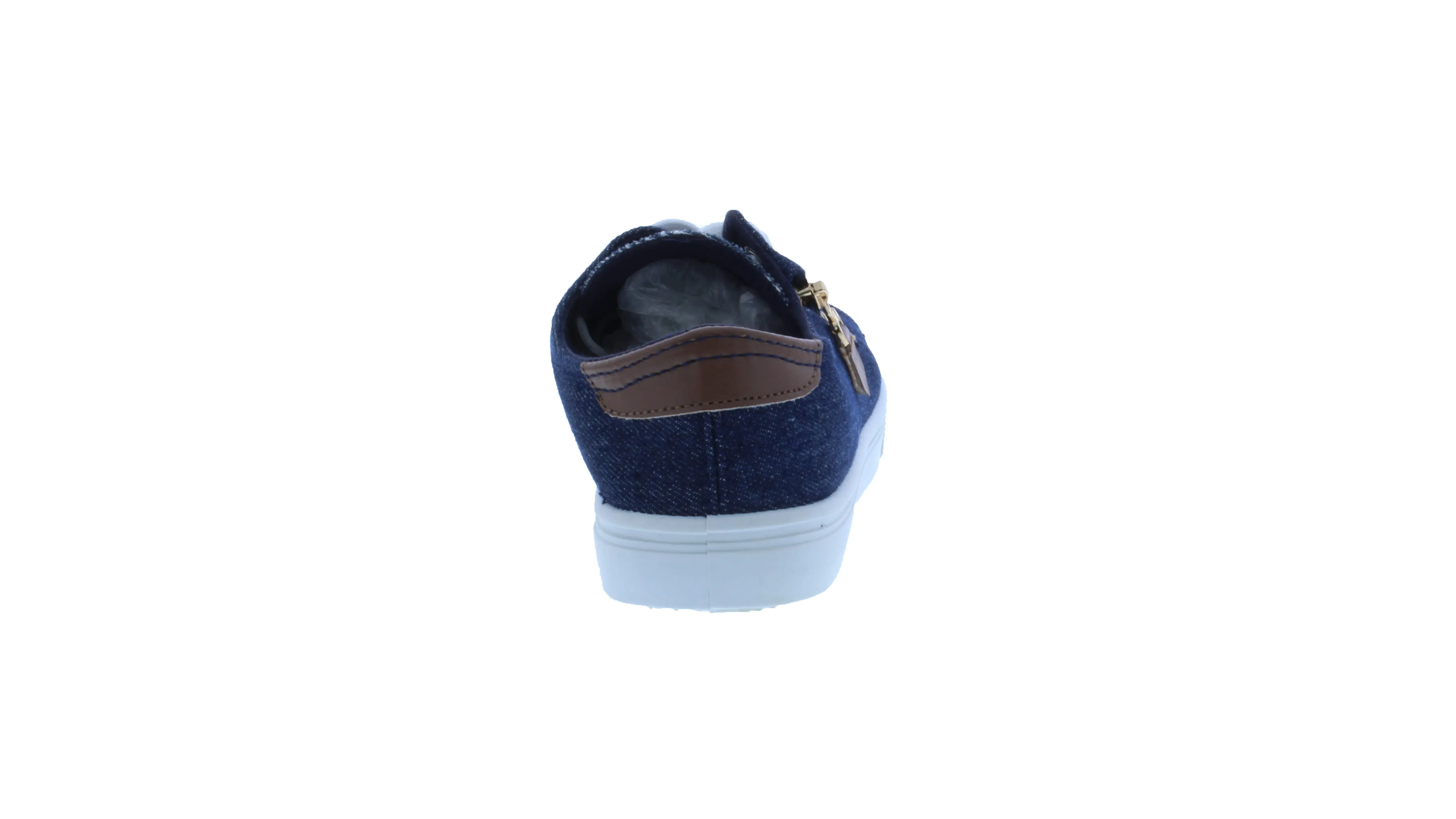 Women Fabric Sneaker with Decorative Zipper