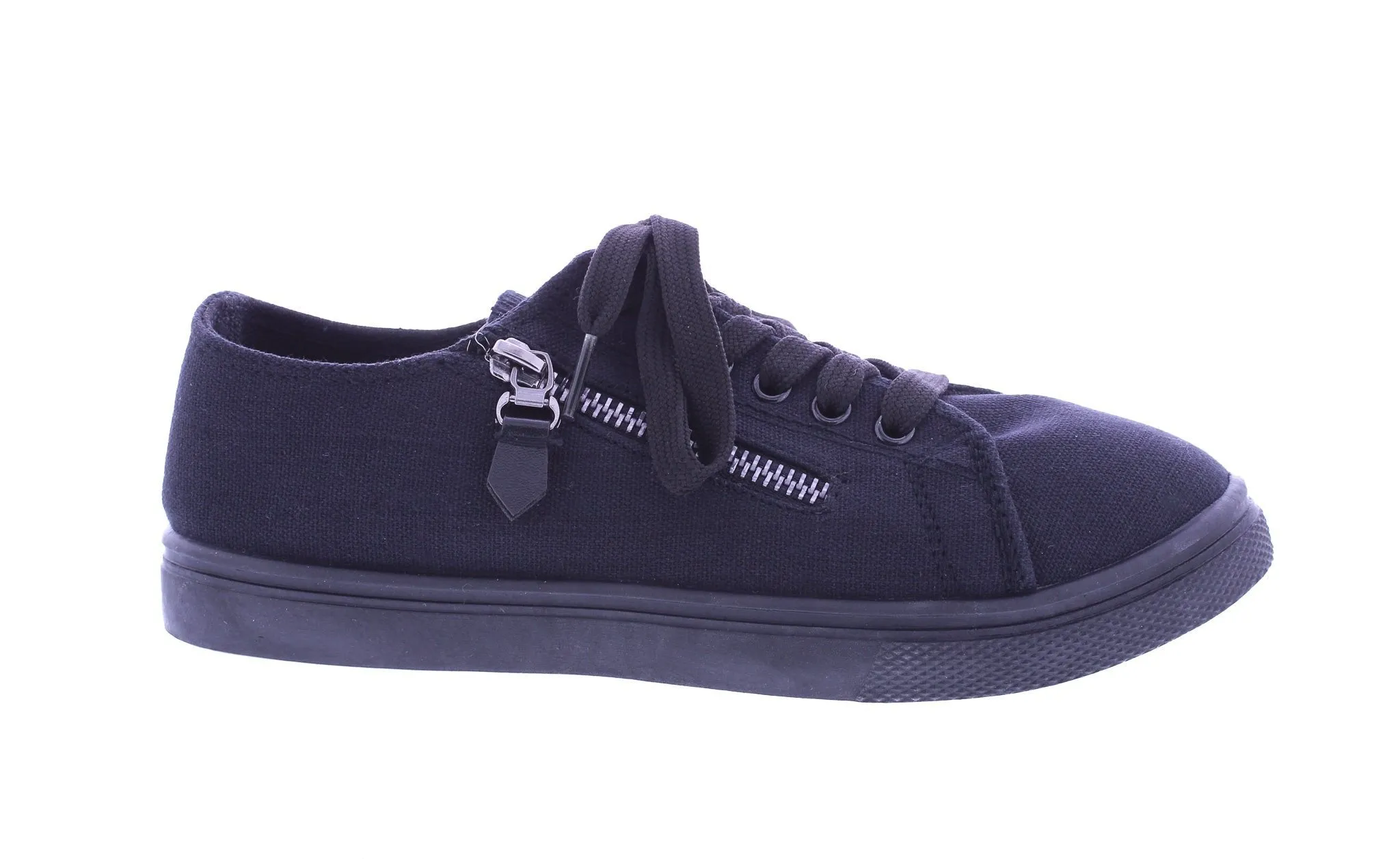 Women Fabric Sneaker with Decorative Zipper