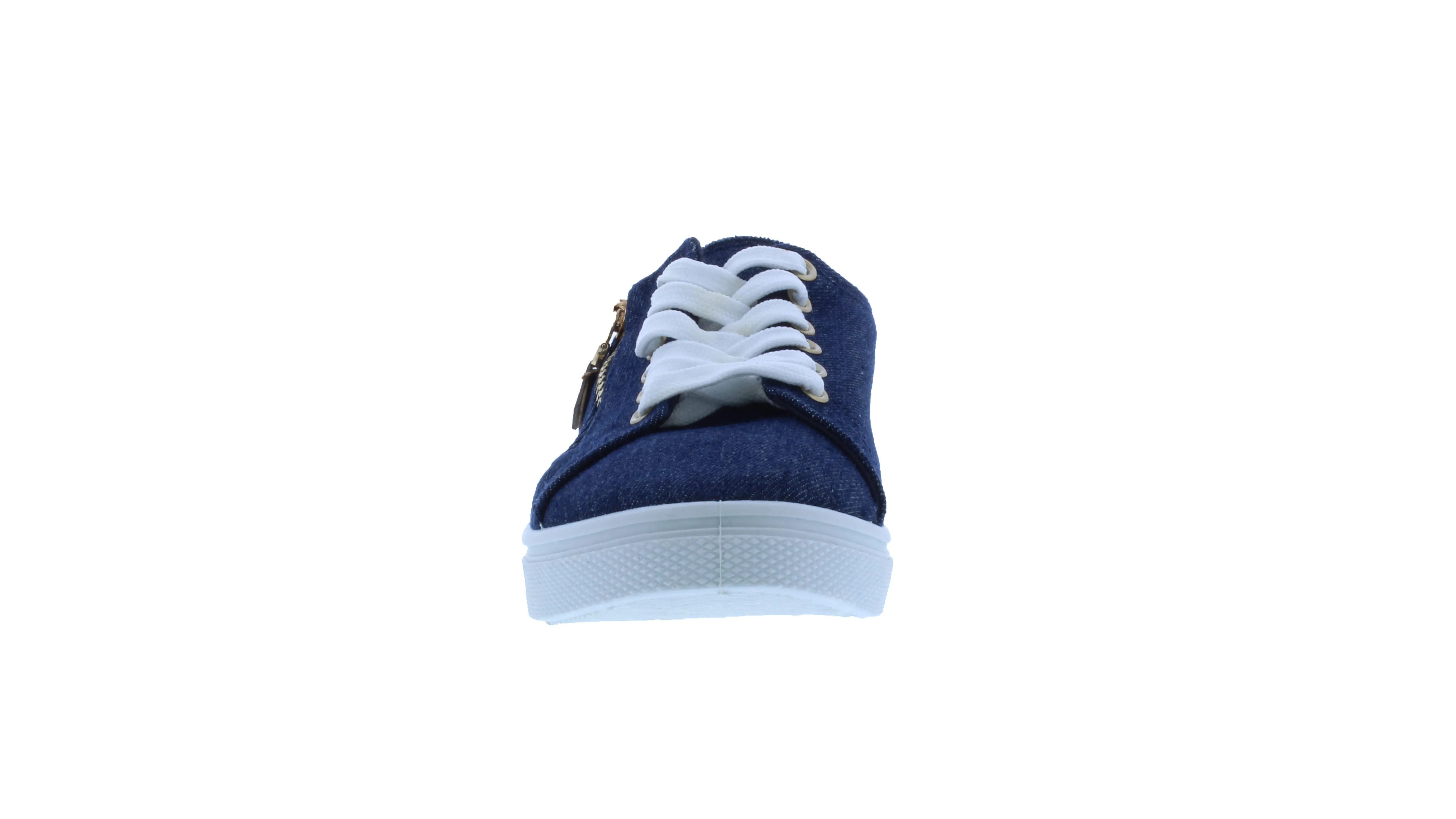 Women Fabric Sneaker with Decorative Zipper